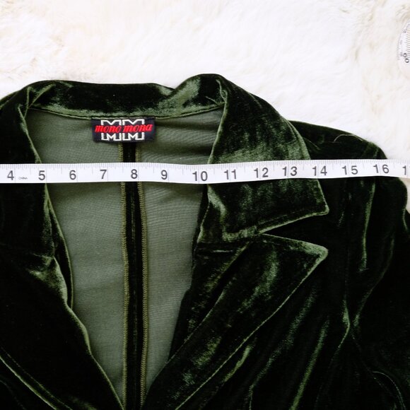 Dark Green Velvet Blazer Women’s Fitted Jacket Emerald Classic - Picture 5 of 5